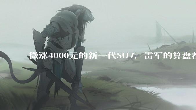 微涨4000元的新一代SU7，雷军的算盘都在选配上_配置_全系_标配